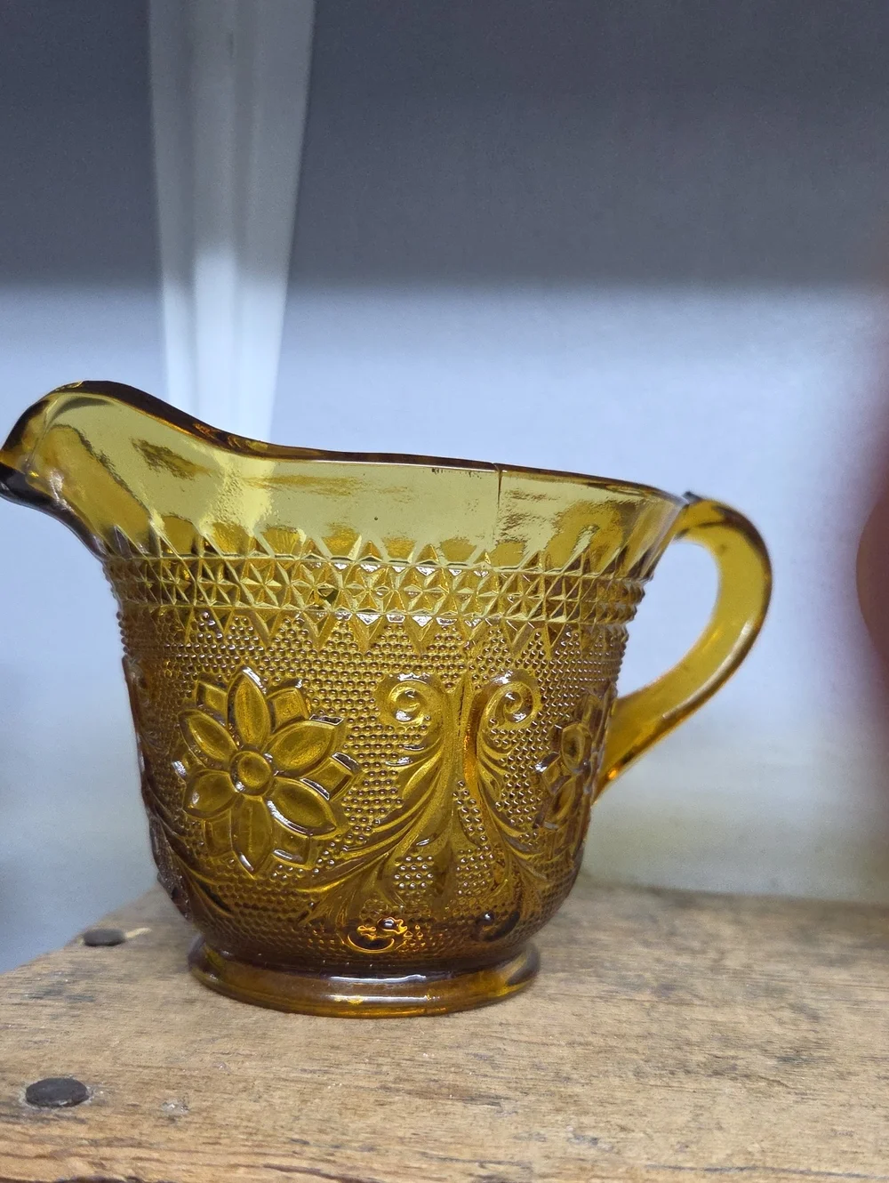 Vintage Indiana Glass Tiara Amber Glass Creamer and Sugar Set